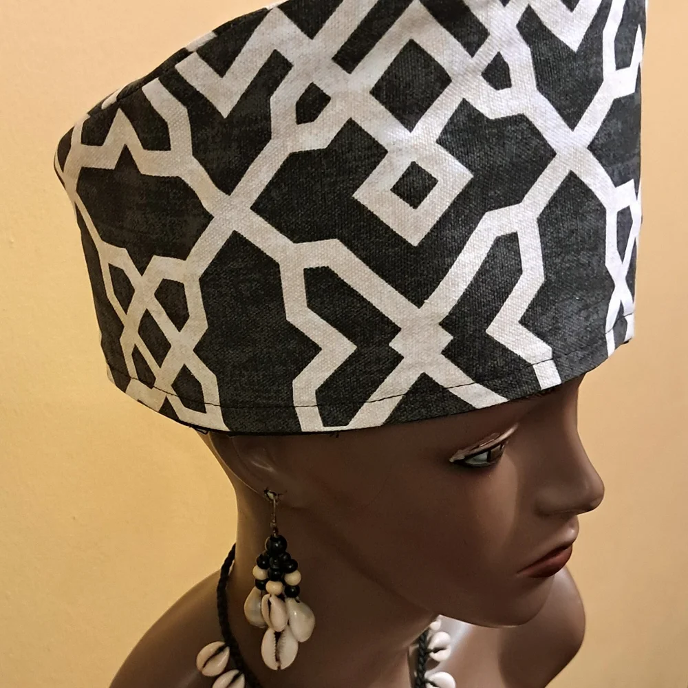 SALE ENDS IN 3 DAYS! NEW UNISEX KUFI STYLE HAT BLACK MULTI REVERSIBLE 24
